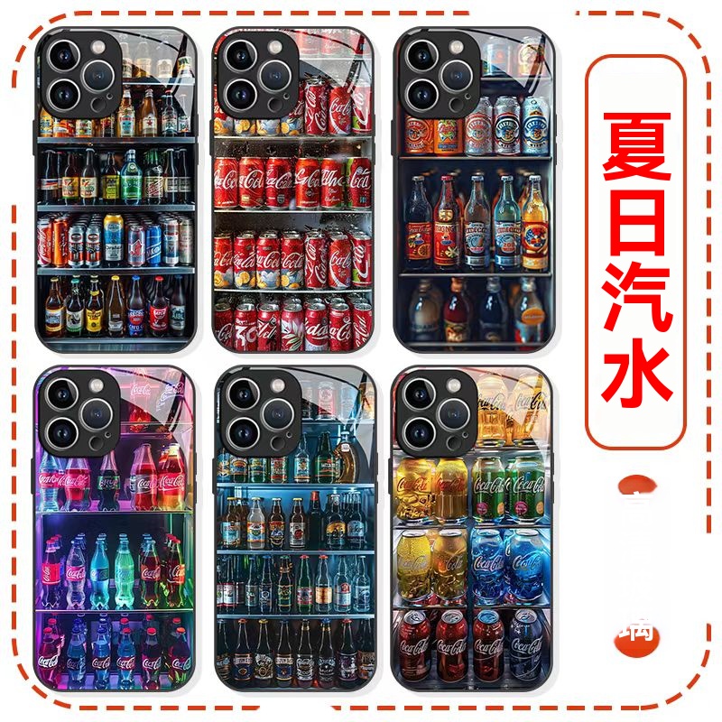 【夏日冰飲殼！獨家原創】iPhone全系列 · 3D汽水飲料啤酒冰箱金屬漆玻璃手機殼【360°全包保護】