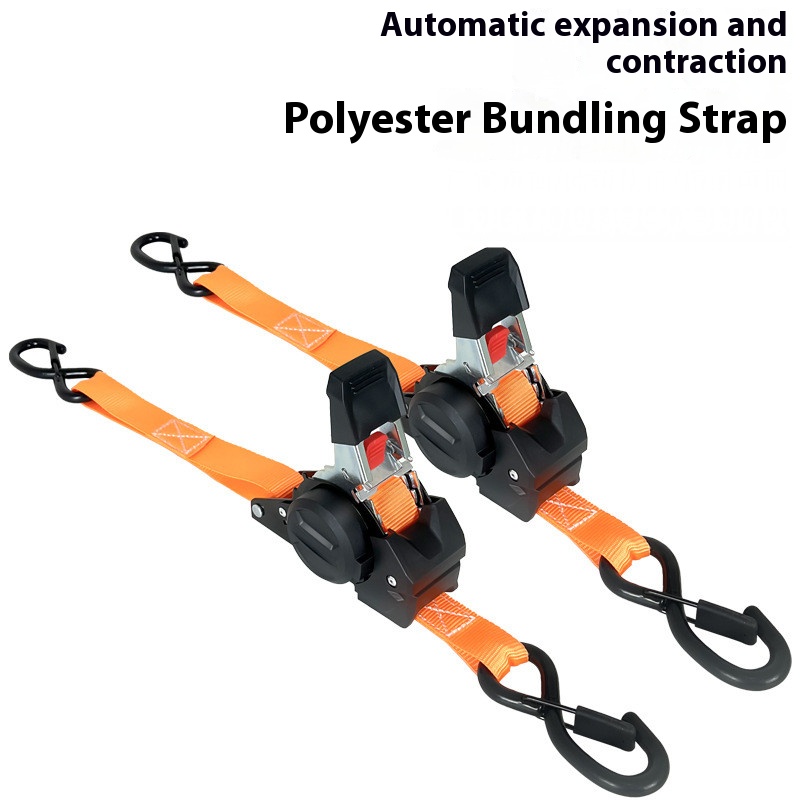 สายรัดแบบดึงกลับได้ (แรงดึง 1,209 ปอนด์) - สายรัดแบบดึงกลับได้อัตโนมัติสำหรับงานหนักสำหรับรถบรรทุก รถพ่วงบรรทุกสินค้า และรถจักรยานยนต์